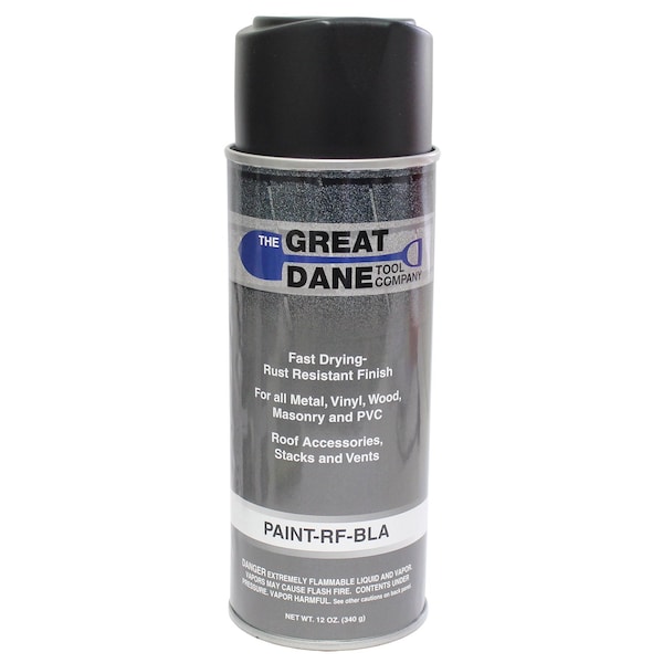 Roofing Spray Paint, Black, 12 PK